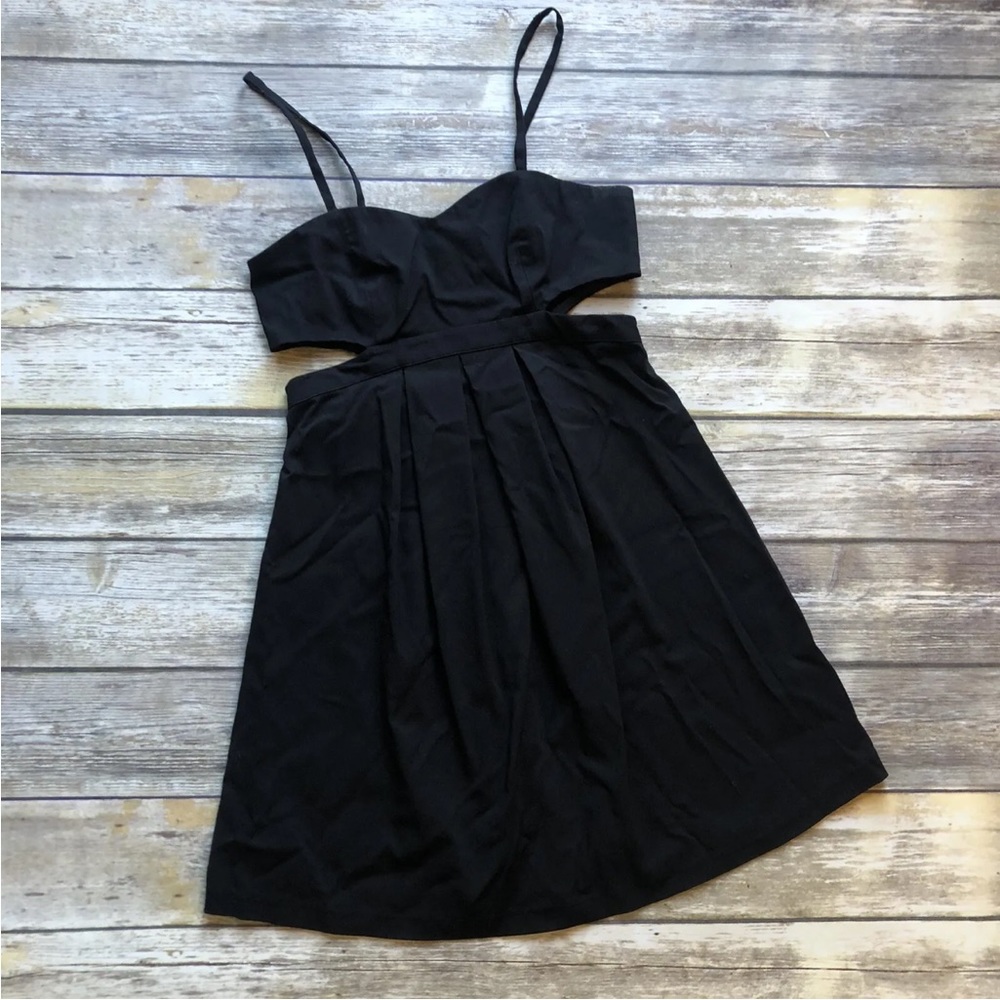 Sparkle & Fade Cutout Strappy Tight Little Black Dress Size S Urban Outfitters